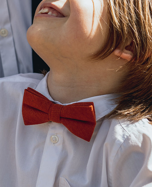 Noeud Papillon Terracotta n°1 Enfant en Effet Velours «Simon»