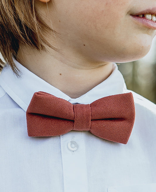 Noeud Papillon Terracotta n°3 Enfant en Effet Velours «Simon»