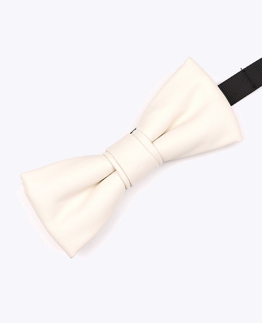 Noeud Papillon Blanc Homme en Cuir «Achille»