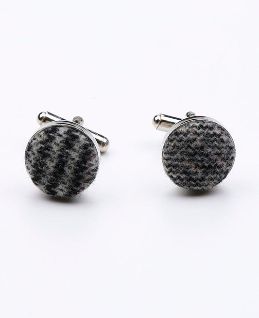 Boutons de Manchette Tartan Gris n°7 en Laine | Norbert - Unipap's