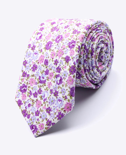 Cravate Liberty Violet Homme en Coton | Gaspard - Unipap's