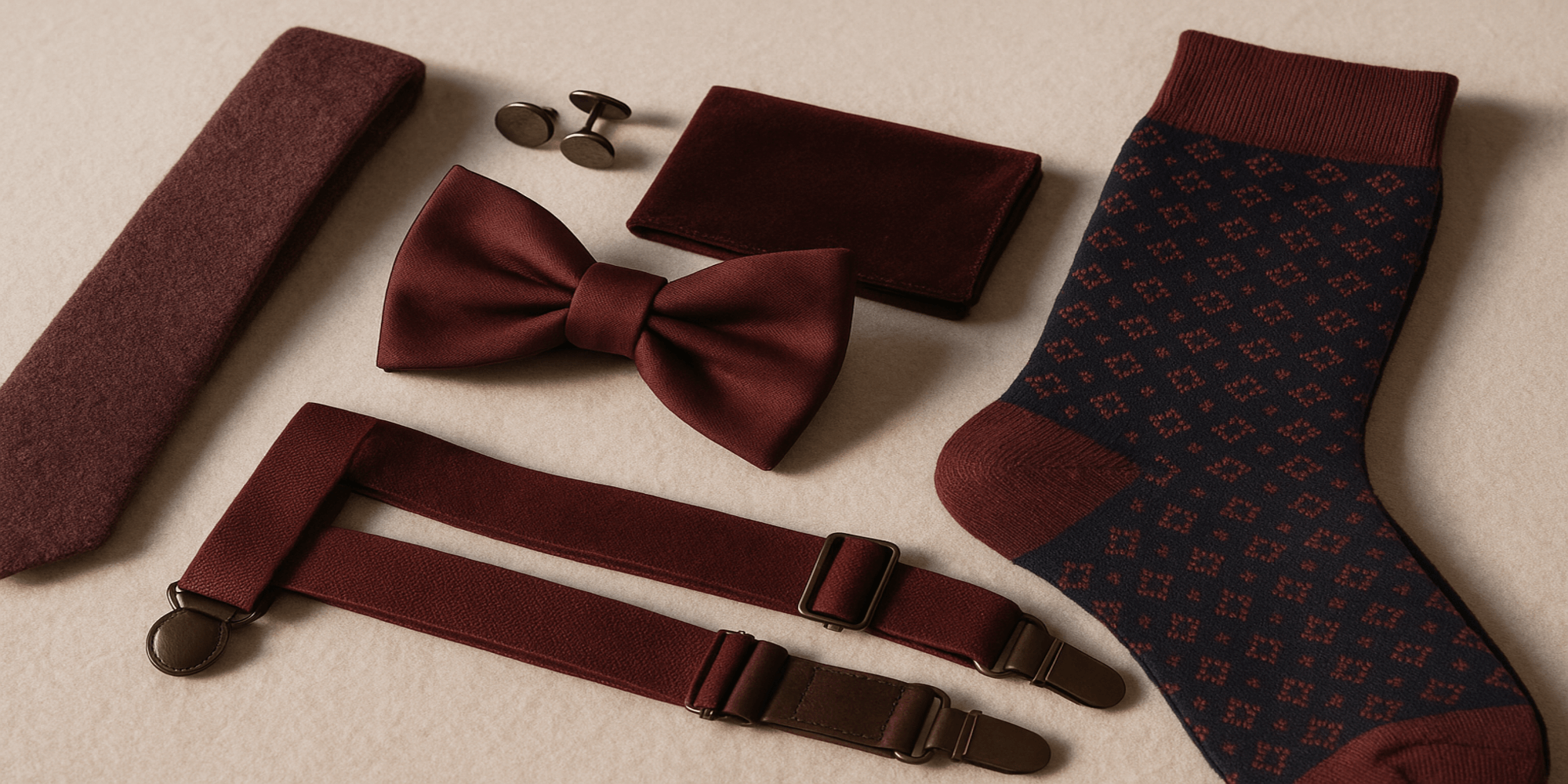 Pourquoi les accessoires de costume bordeaux sont-ils parfaits pour l’hiver ? Imagem