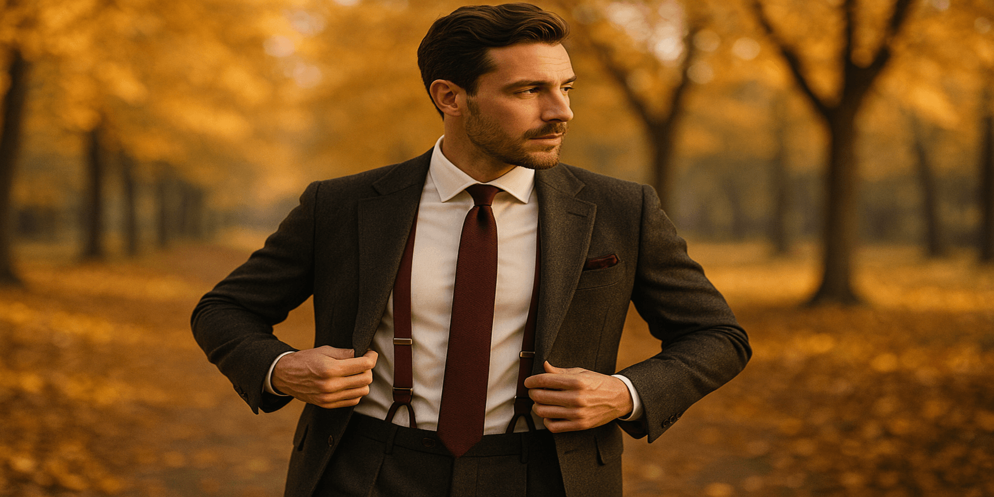 Pourquoi choisir des bretelles pour sublimer un costume élégant en automne ? Imagem