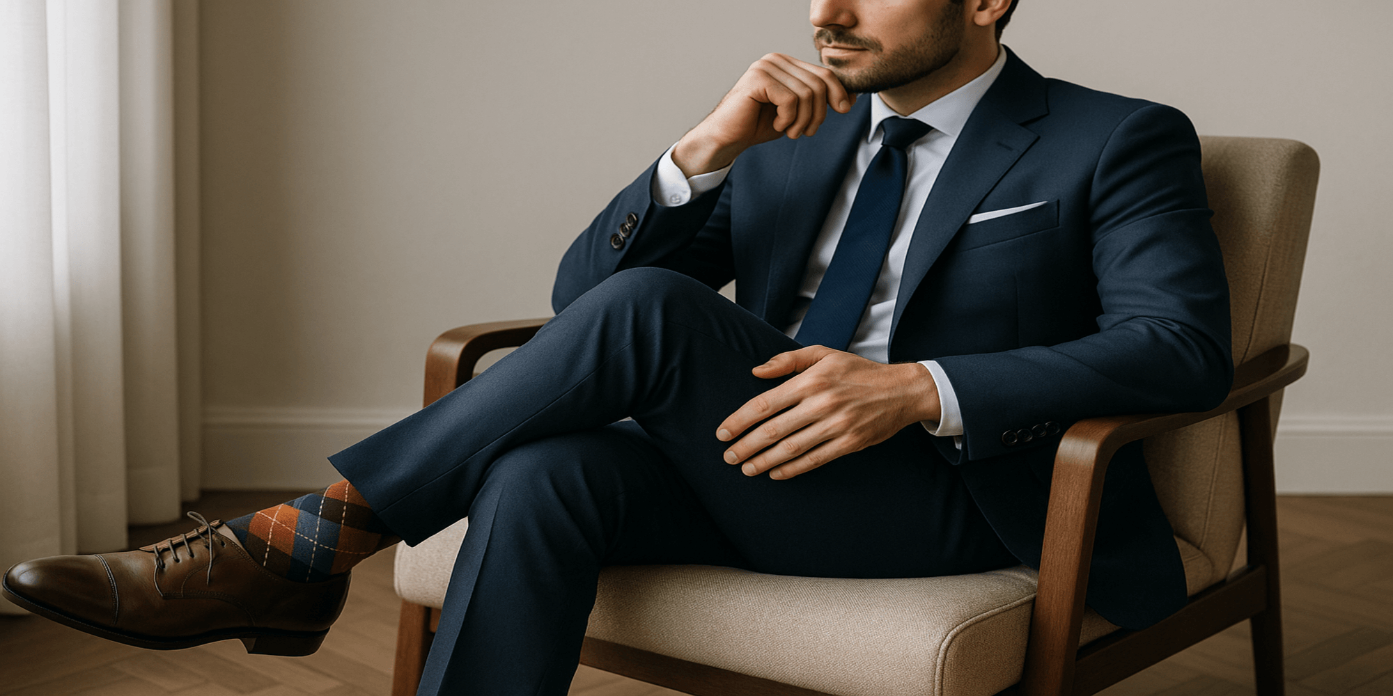 Comment choisir des chaussettes fantaisie pour un costume élégant ? Imagem