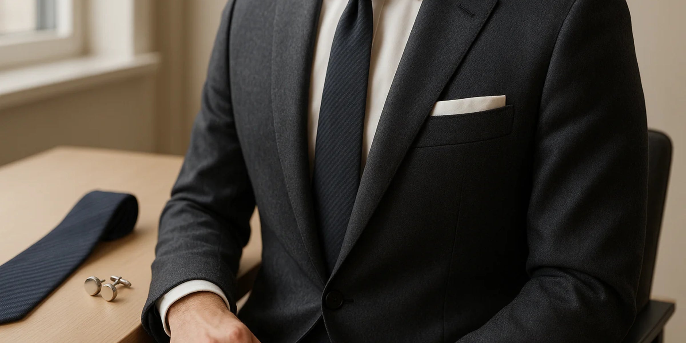 Comment choisir une pochette de costume pour un look homme élégant au bureau ? Imagem