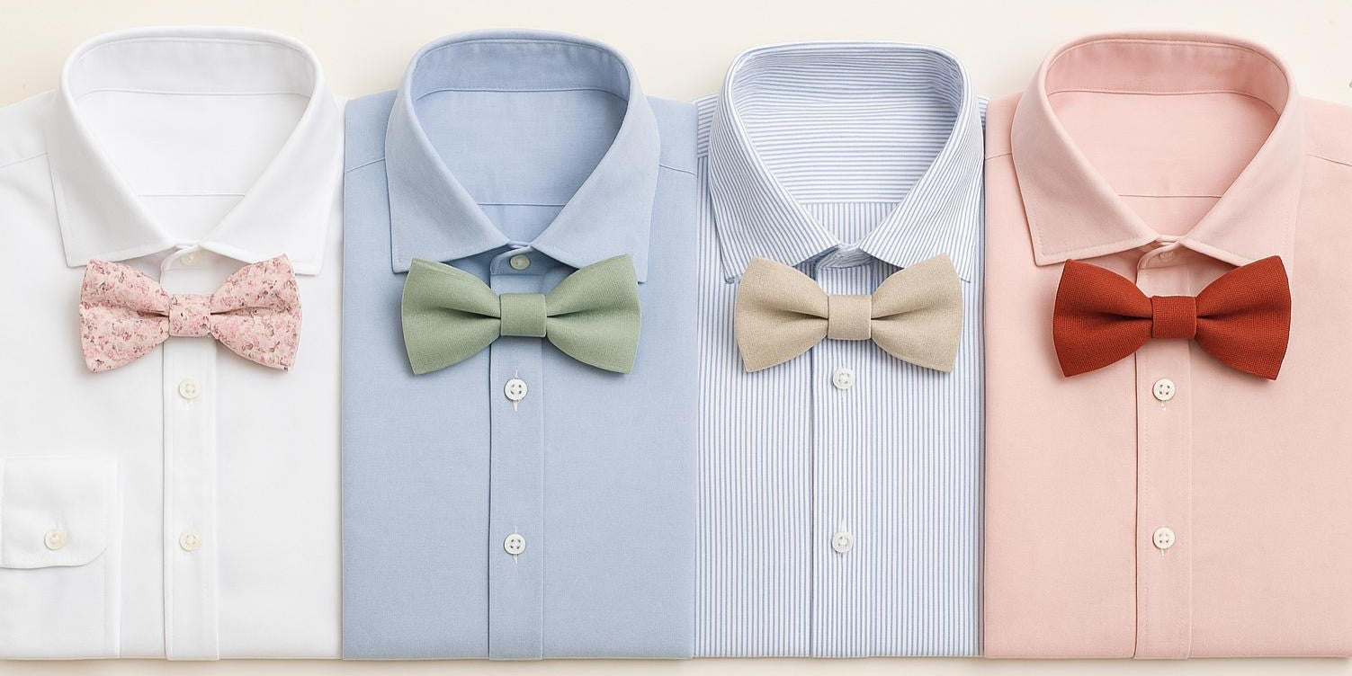 Comment bien assortir votre nœud papillon à la couleur de votre chemise ? Imagem