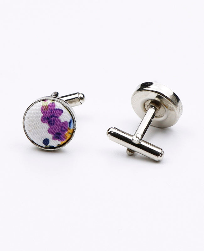 Abotoaduras Liberty Branco n°3 em Algodão | Charles - Unipap's