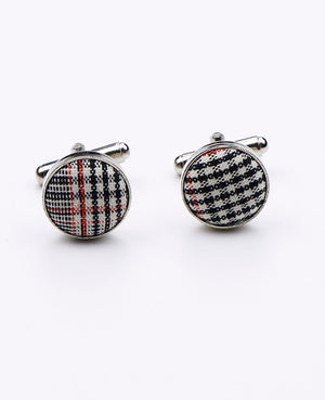 Abotoaduras Tartan Cinzento n°2 em Algodão | Marcel - Unipap's