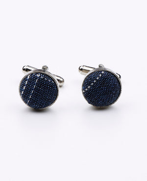 Abotoaduras Tartan Azul em Algodão | Marcel - Unipap's