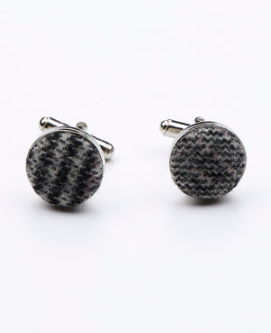 Boutons de Manchette Tartan Gris n°7 en Laine | Norbert - Unipap's