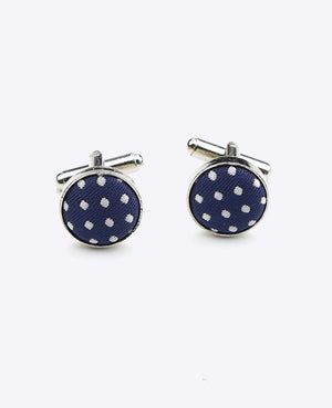 Abotoaduras Azul n°1 Com Bolinhas em Poliéster «Louis»