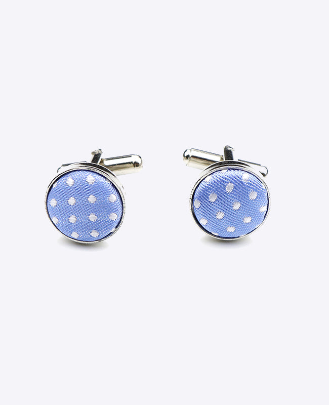 Abotoaduras Azul n°2 Com Bolinhas em Poliéster «Louis»