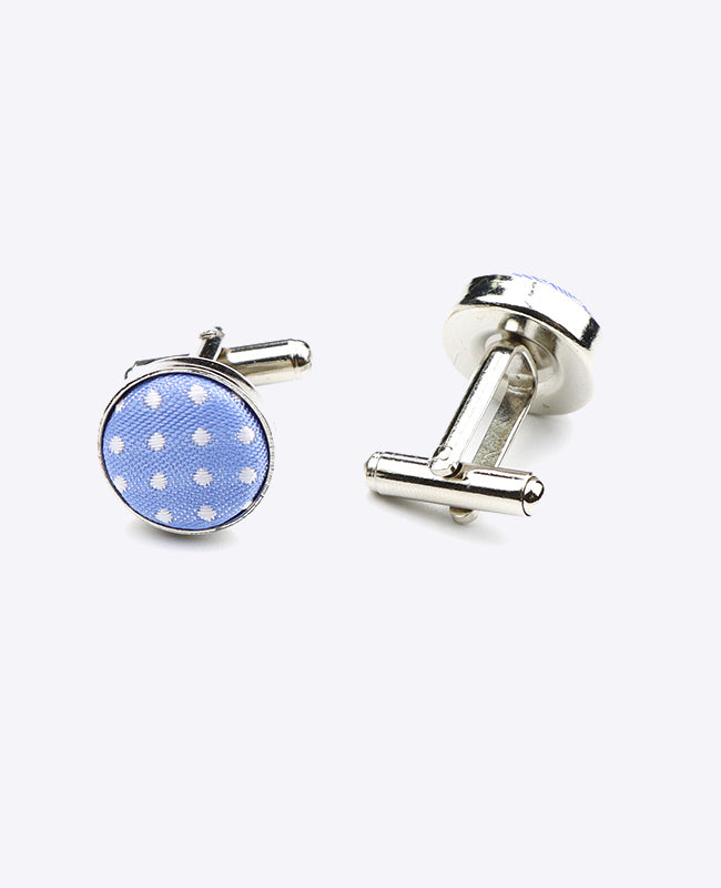 Abotoaduras Azul n°2 Com Bolinhas em Poliéster «Louis»