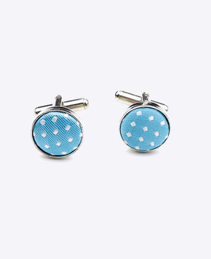 Abotoaduras Azul n°4 Com Bolinhas em Poliéster «Louis»