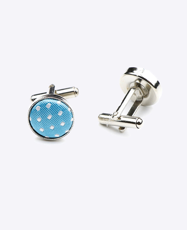 Abotoaduras Azul n°4 Com Bolinhas em Poliéster «Louis»