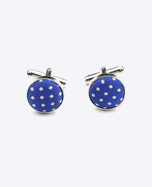 Abotoaduras Azul n°5 Com Bolinhas em Poliéster «Louis»