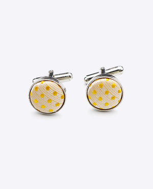 Abotoaduras Amarelo n°2 Com Bolinhas em Poliéster «Louis»