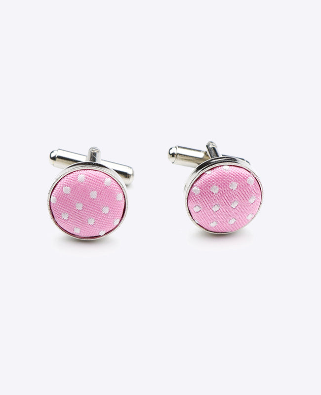Abotoaduras Rosa n°1 Com Bolinhas em Poliéster «Louis»