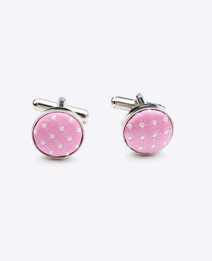 Abotoaduras Rosa n°1 Com Bolinhas em Poliéster «Louis»