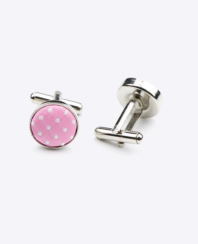 Abotoaduras Rosa n°1 Com Bolinhas em Poliéster «Louis»