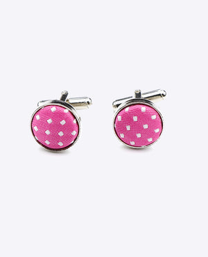 Abotoaduras Rosa n°2 Com Bolinhas em Poliéster «Louis»