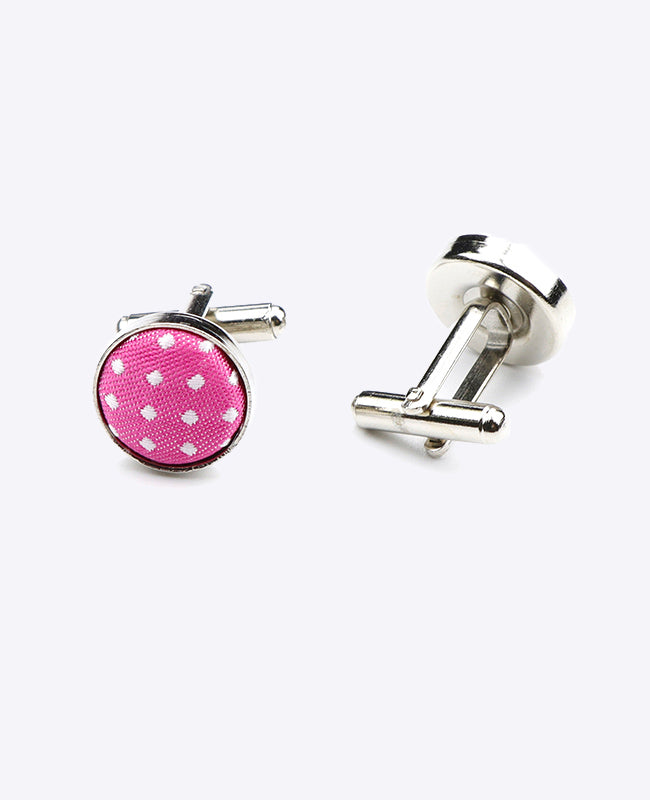 Abotoaduras Rosa n°2 Com Bolinhas em Poliéster «Louis»