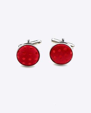 Abotoaduras Vermelho n°1 Com Bolinhas em Poliéster «Louis»