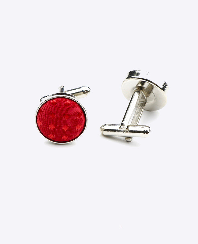 Abotoaduras Vermelho n°1 Com Bolinhas em Poliéster «Louis»