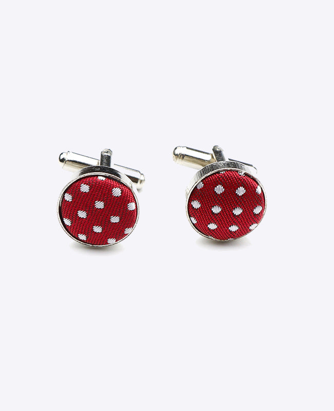 Abotoaduras Vermelho n°2 Com Bolinhas em Poliéster «Louis»