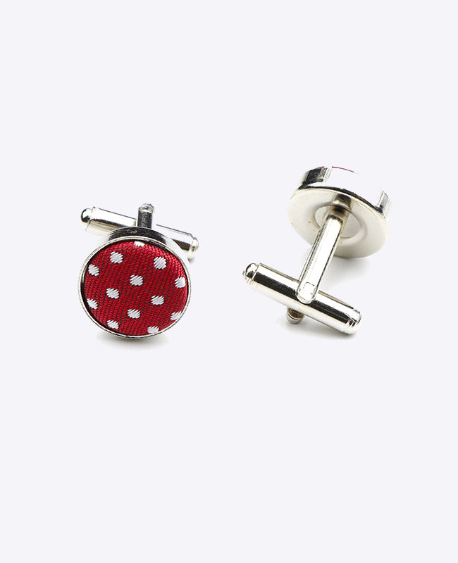 Abotoaduras Vermelho n°2 Com Bolinhas em Poliéster «Louis»