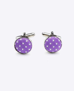 Abotoaduras Violeta n°1 Com Bolinhas em Poliéster «Louis»