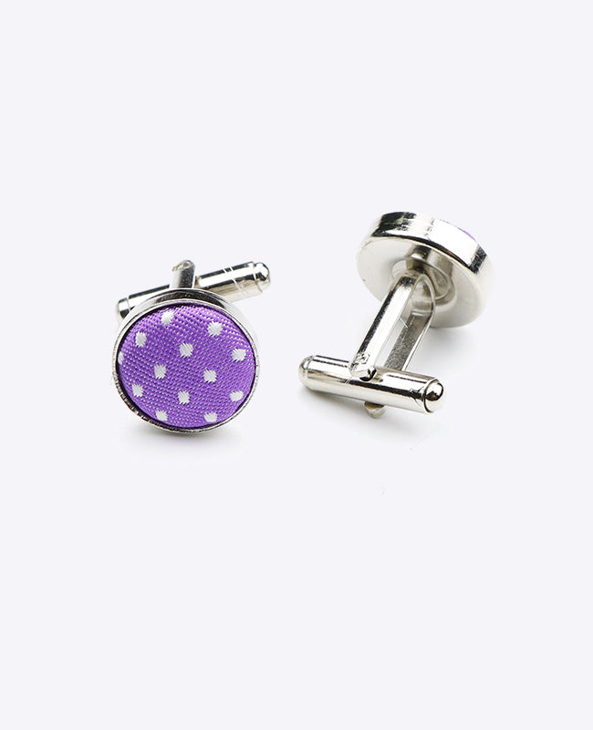 Abotoaduras Violeta n°1 Com Bolinhas em Poliéster «Louis»
