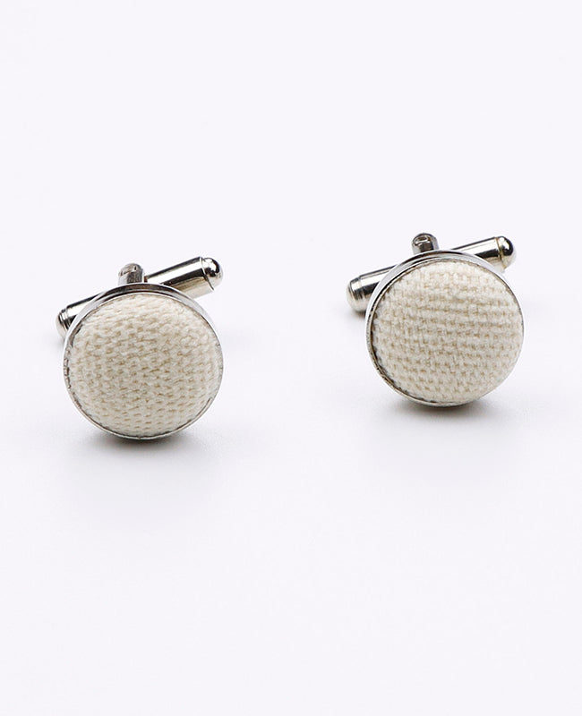 Abotoaduras Branco em Efeito Veludo | Simon - Unipap's