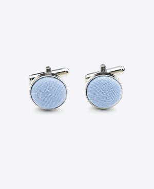 Boutons de Manchette Bleu n°8 en Coton «Edgard»