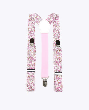 Suspensórios Criança Liberty Rosa n°4 em Algodão «Gaspard»
