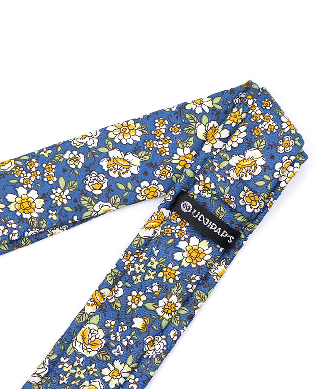 Gravata Liberty Azul n°1 Homem em Algodão «Gaspard»