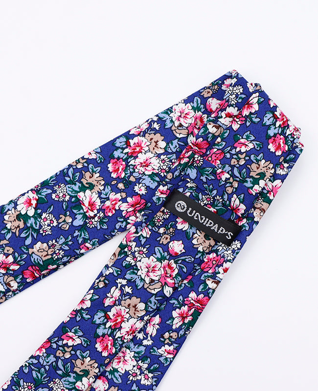 Gravata Liberty Azul n°10 Homem em Algodão «Gaspard»