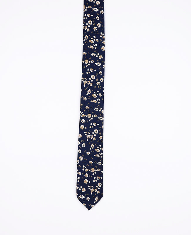Gravata Liberty Azul n°13 Homem em Algodão «Gaspard»