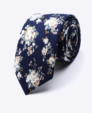 Gravata Liberty Azul n°5 Homem em Algodão | Charles - Unipap's