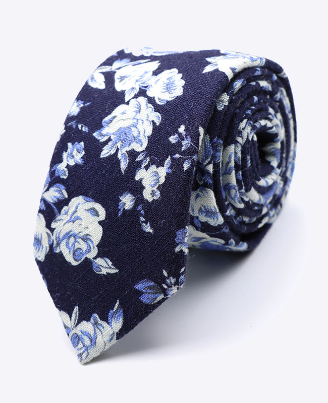 Gravata Liberty Azul n°6 Homem em Algodão | Charles - Unipap's