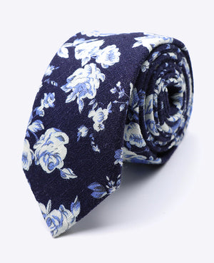 Gravata Liberty Azul n°6 Homem em Algodão | Charles - Unipap's