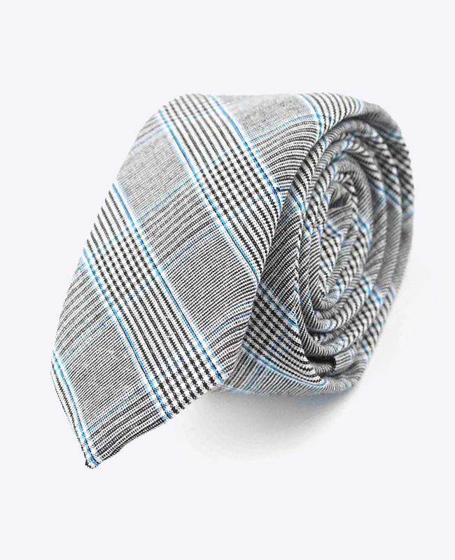 Gravata Tartan Cinzento n°1 Homem em Algodão | Marcel - Unipap's