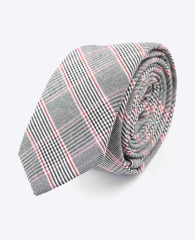 Gravata Tartan Cinzento n°2 Homem em Algodão | Marcel - Unipap's