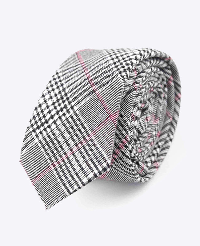Gravata Tartan Cinzento n°3 Homem em Algodão | Marcel - Unipap's