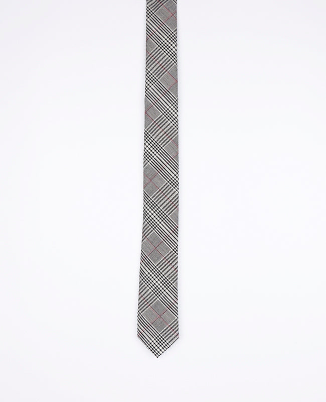 Gravata Tartan Cinzento n°3 Homem em Algodão | Marcel - Unipap's