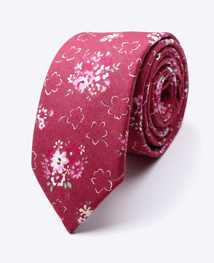 Gravata Liberty Vermelho n°2 Homem em Algodão «Gaspard»