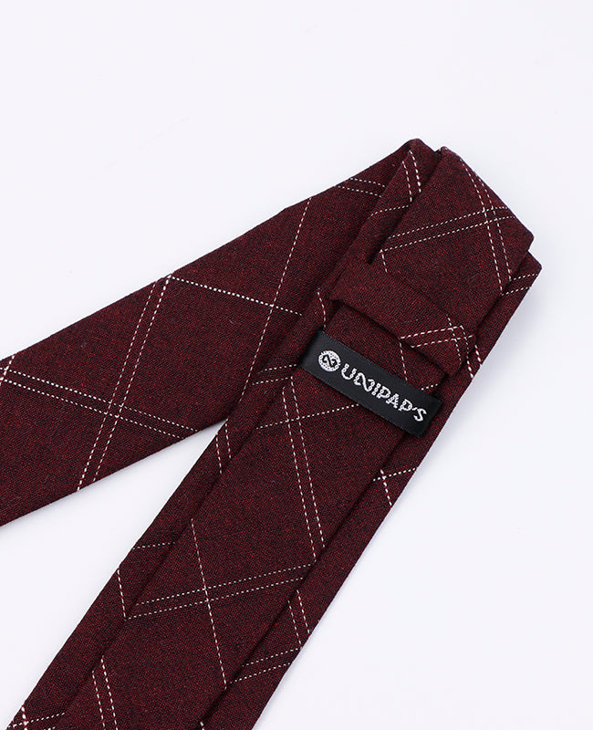 Gravata Tartan Vermelho Homem em Algodão | Marcel - Unipap's