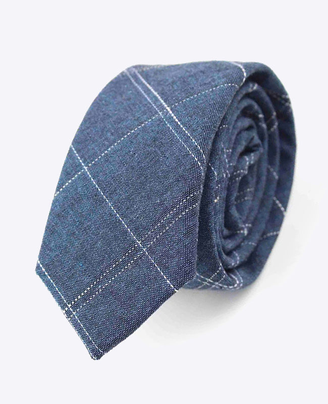 Gravata Tartan Azul Homem em Algodão | Marcel - Unipap's