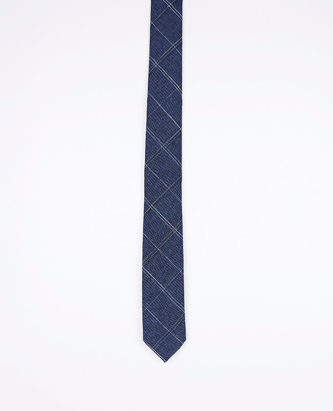 Gravata Tartan Azul Homem em Algodão | Marcel - Unipap's