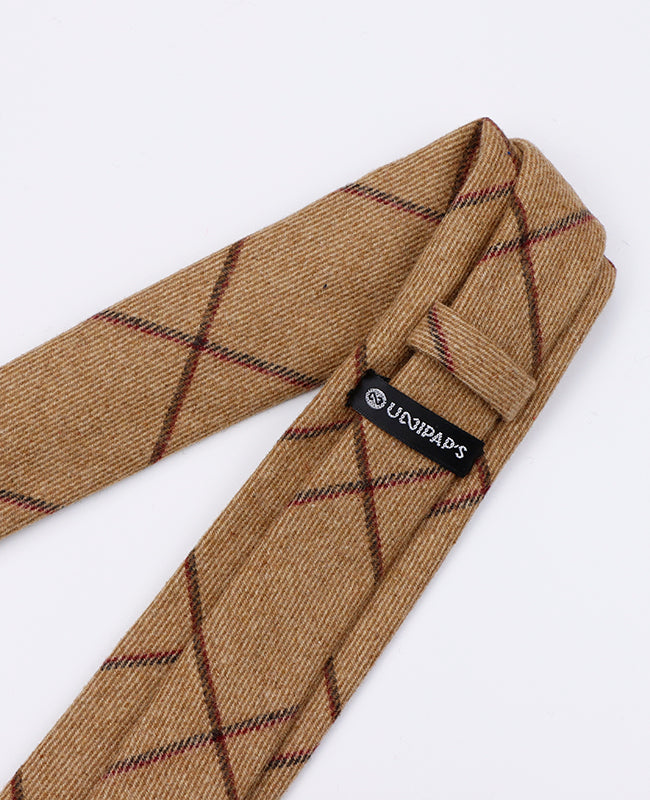 Gravata Tartan Castanho n°1 Homem em Lã | Nobert - Unipap's